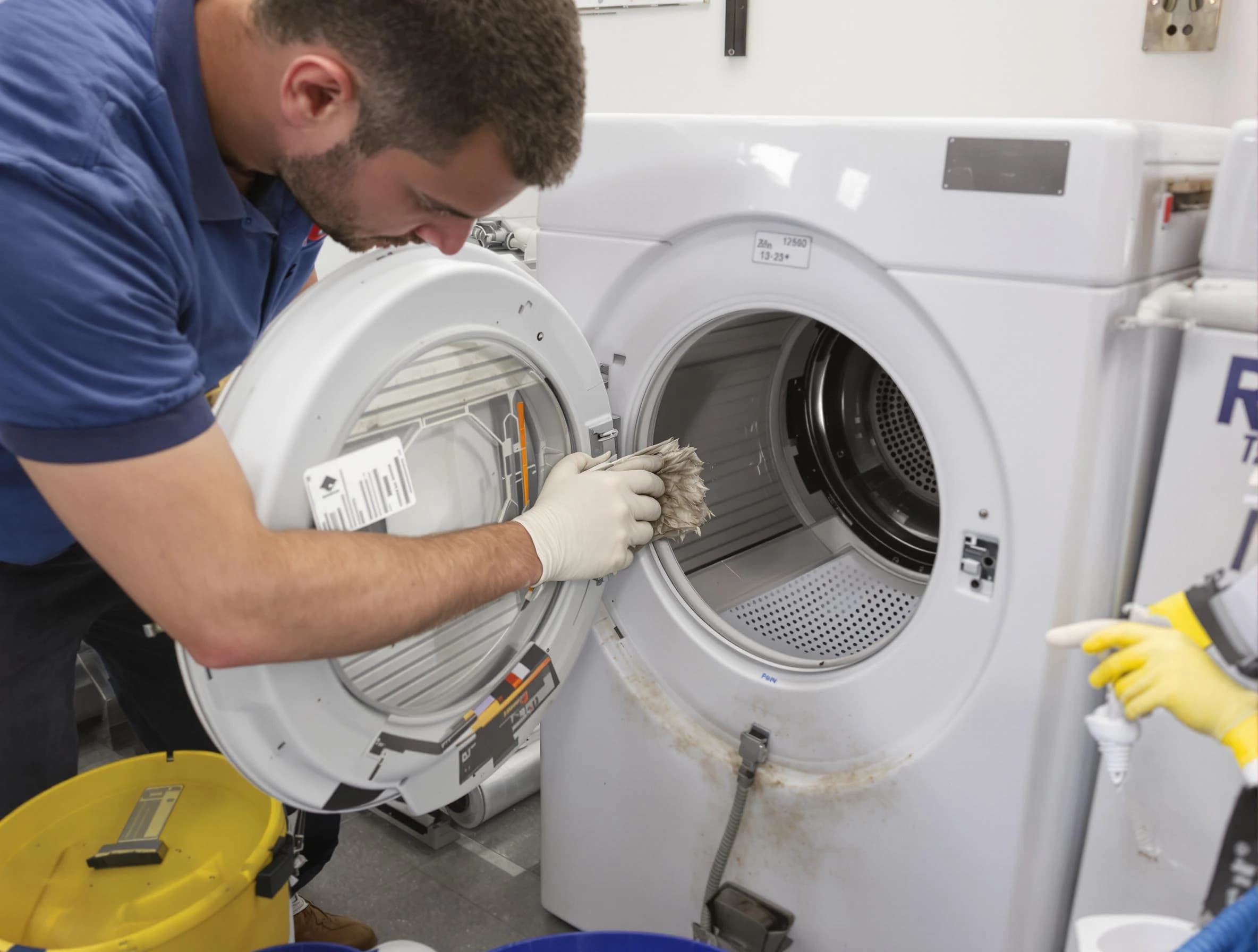 New River Dryer Vent Cleaning specialist performing detailed lint trap cleaning service in New River