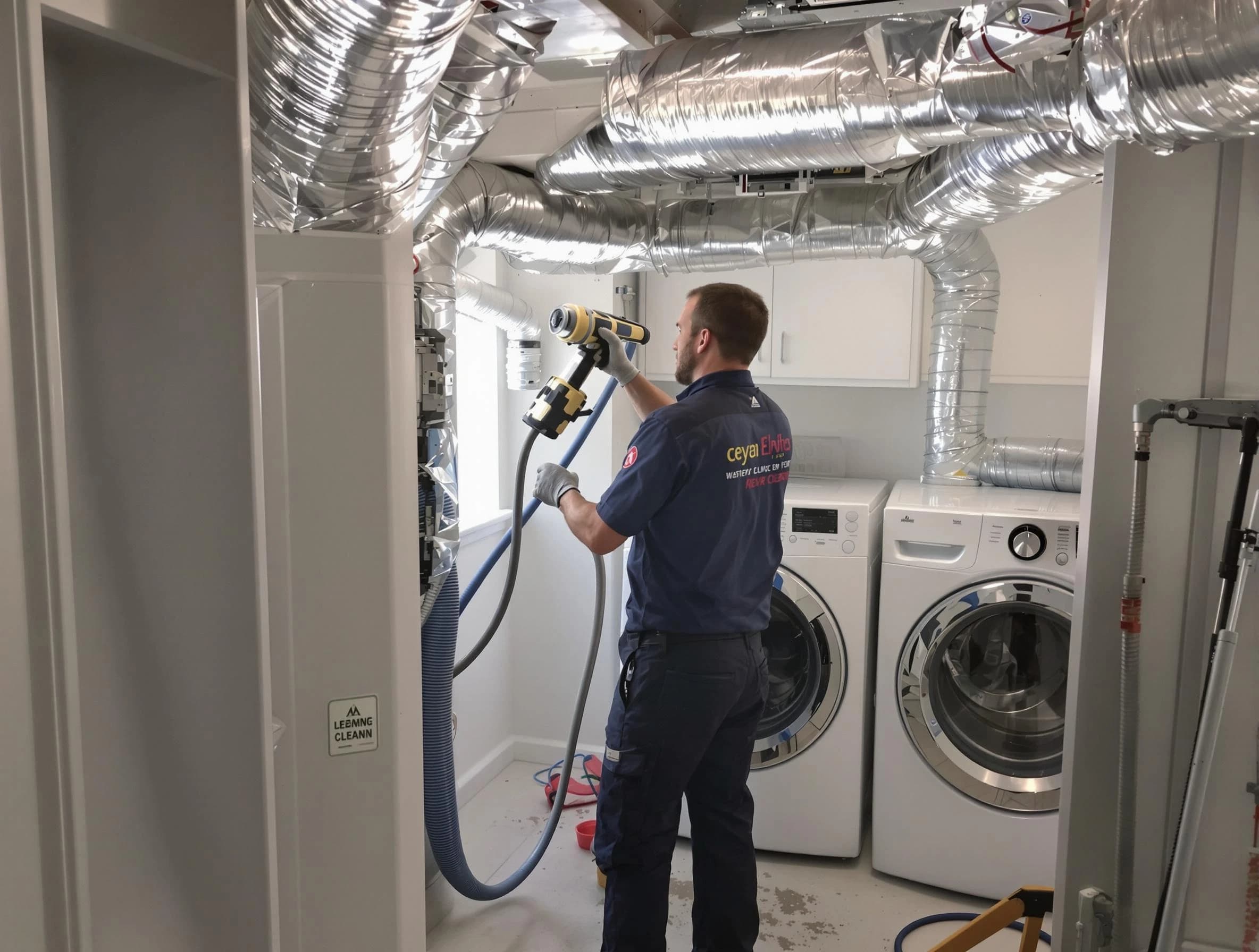 New River Dryer Vent Cleaning specialist using advanced equipment for thorough duct cleaning in New River