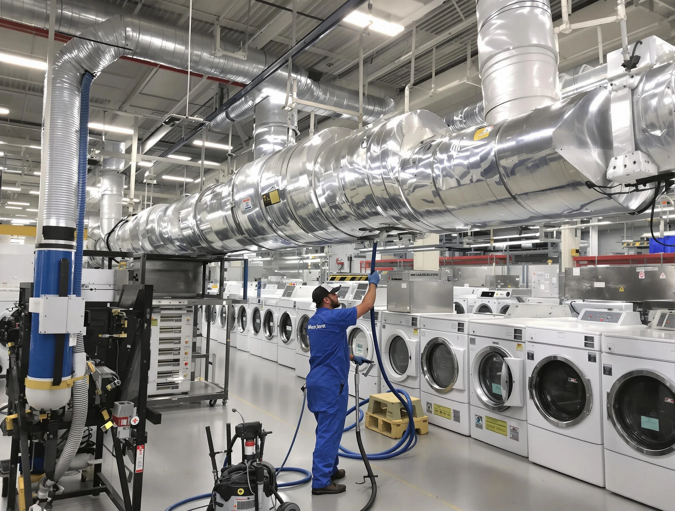 New River Dryer Vent Cleaning team performing heavy-duty industrial dryer vent cleaning in New River